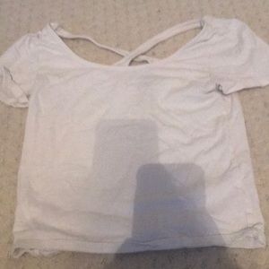 White cross- back crop top
